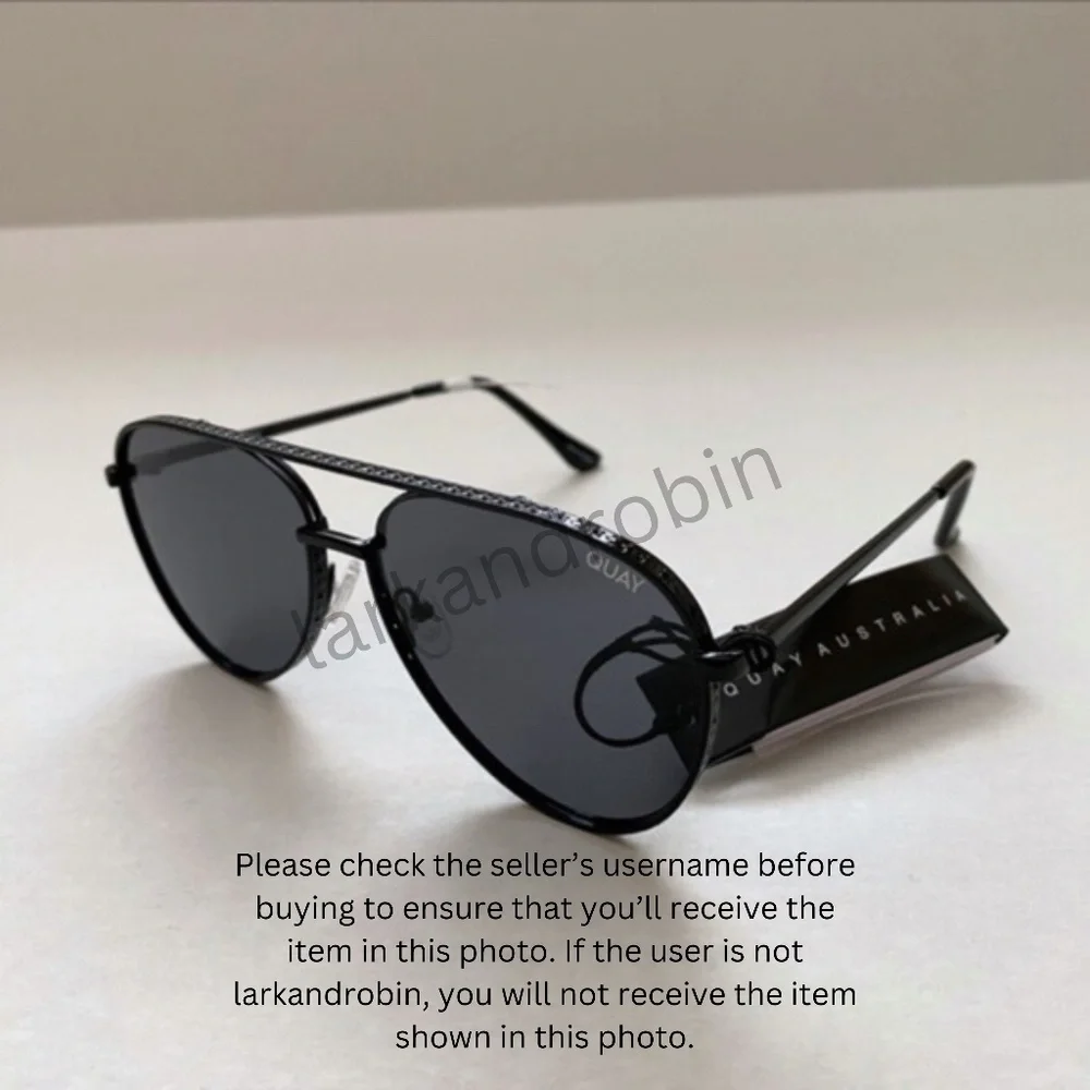 NEW Quay Starry Eyed Sunglasses Black/Smoke